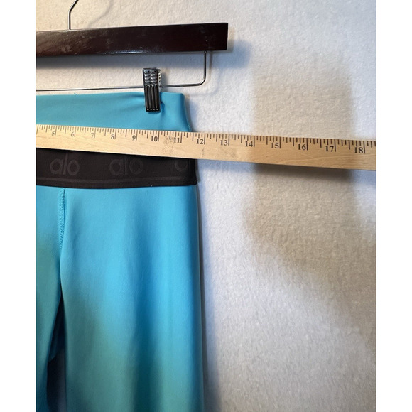 ALO Yoga High Waist Fitness Legging in Blue Splash and Black Logo Band Size S - Picture 4 of 11